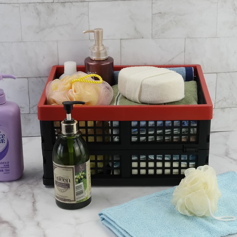 Obstnny 3 Packs 16 Quart Collapsible Storage Crate, Stackable Milk Crate Basket - Image 4